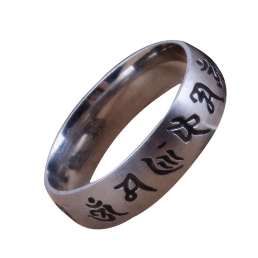 指輪 リングメンズ 梵字 六字真言 マントラ仏教 ステンレス チベット 真言 シルバー アクセサリー ヴィンテージ アンティーク Macc 153 ちゅらネット にふぇーでーびる 通販 Yahoo ショッピング
