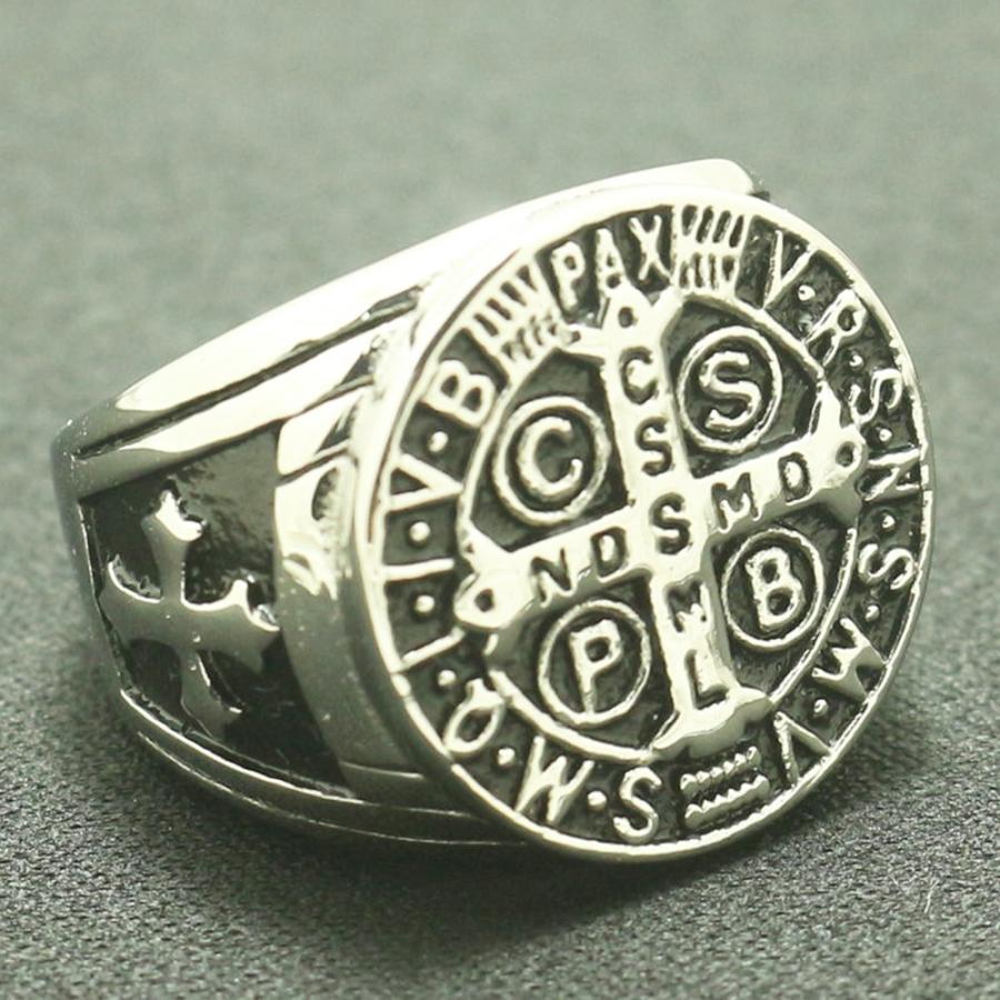 リング メンズ 指輪 聖ベネディクト メダイ クロス 十字架 魔除け お守り アクセサリー ステンレス シルバー ヴィンテージ 十字 Macc 5 ちゅらネット にふぇーでーびる 通販 Yahoo ショッピング