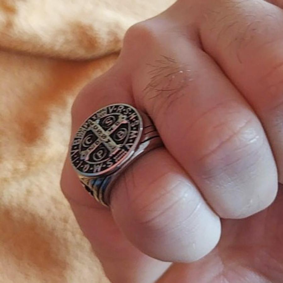 リング メンズ 指輪 聖ベネディクト メダイ クロス 十字架 魔除け お守り アクセサリー ステンレス シルバー ヴィンテージ 十字 Macc 5 ちゅらネット にふぇーでーびる 通販 Yahoo ショッピング