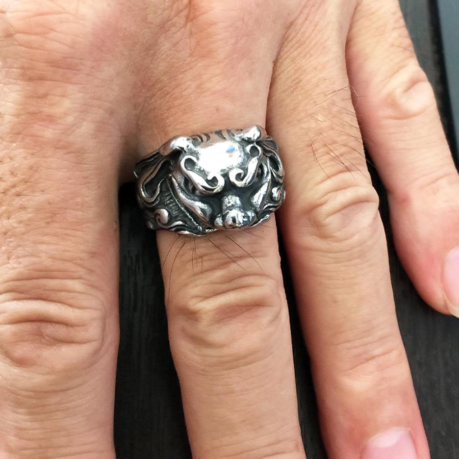 指輪 メンズ リング 獅子 狛犬 メンズ リング 指輪 神獣 幸運 お守り ステンレス アクセサリー シルバー アンティーク ヴィンテージ Macc 8 ちゅらネット にふぇーでーびる 通販 Yahoo ショッピング