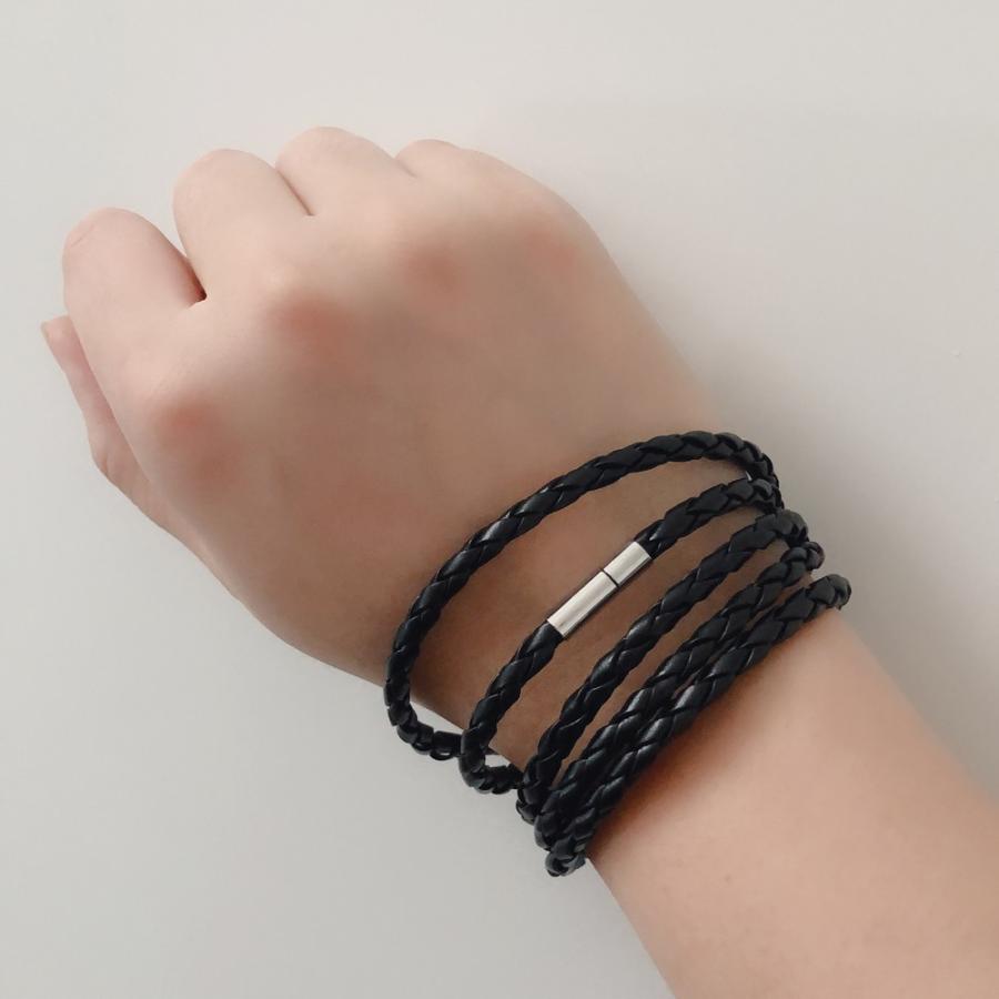 ブレスレット メンズ レザー ラップブレス レザーコード 革