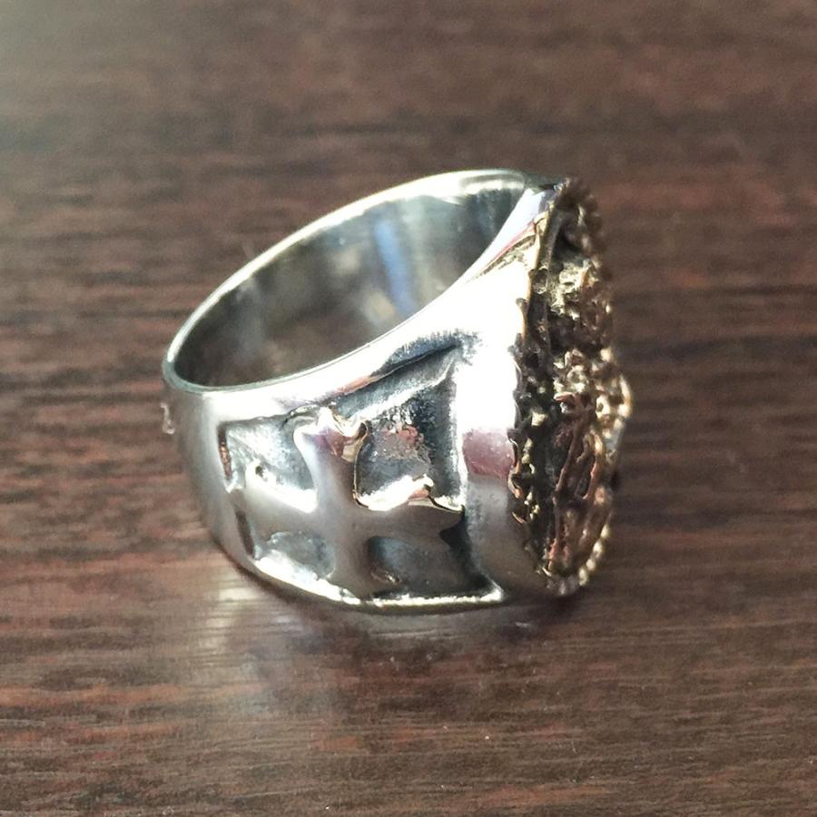 リング メンズ 聖母 マリア クロス ルード系 グアダルーペ 指輪