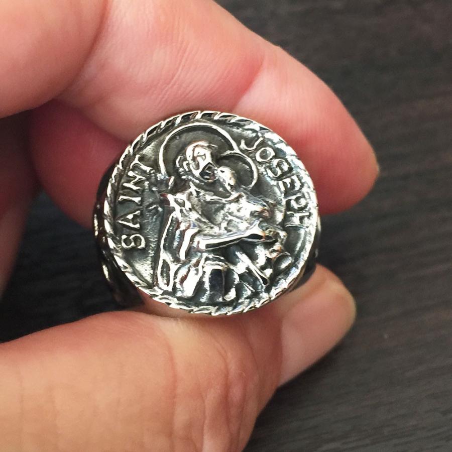 リング メンズ 聖母 マリア クロス ルード系 グアダルーペ 指輪