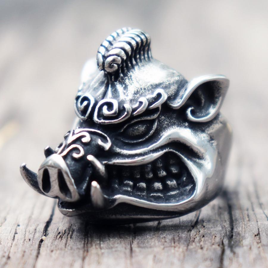 心と体の健康 24号 925 18K刻印 リング 指輪 ヴィンテージ 鳥 彫刻