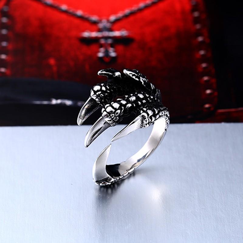 指輪 リング メンズ ドラゴンクロー ステンレス 龍の爪 アンティーク