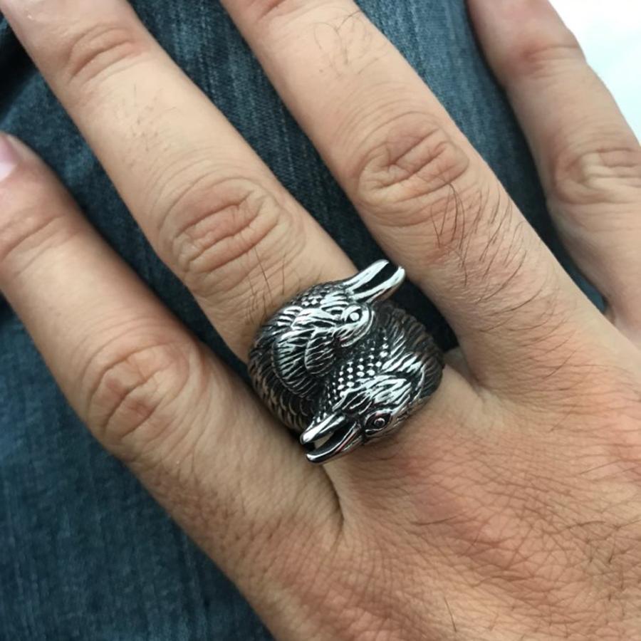 カラス 鴉 烏 からす リング 指輪 メンズ 魔除け お守り クロウ