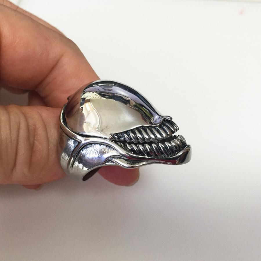 極 美品 16号 DEMA デマ エイリアン スカル リング メール便不可