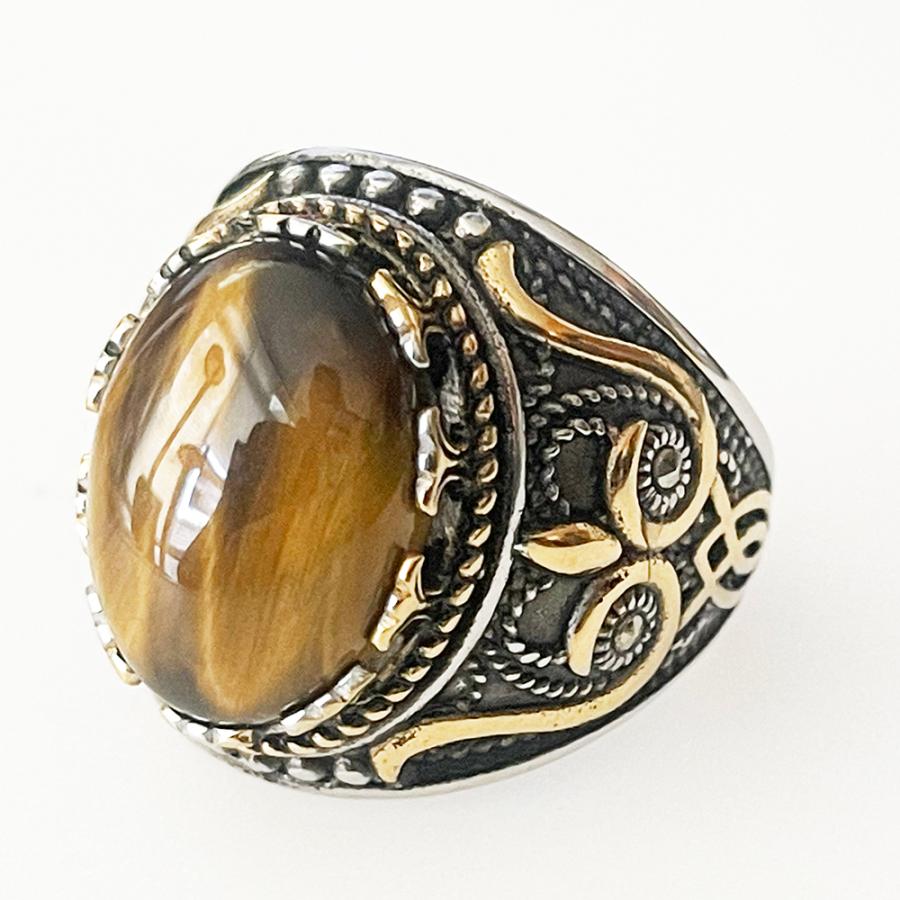 リング 指輪 メンズ タイガーアイ アンティーク ゴールドライン 虎の目 シルバー パワーストーン 虎の眼 風水 心眼 神の目 虎目石 金運 財運  :macc-317:ちゅらネット にふぇーでーびる - 通販 - Yahoo!ショッピング