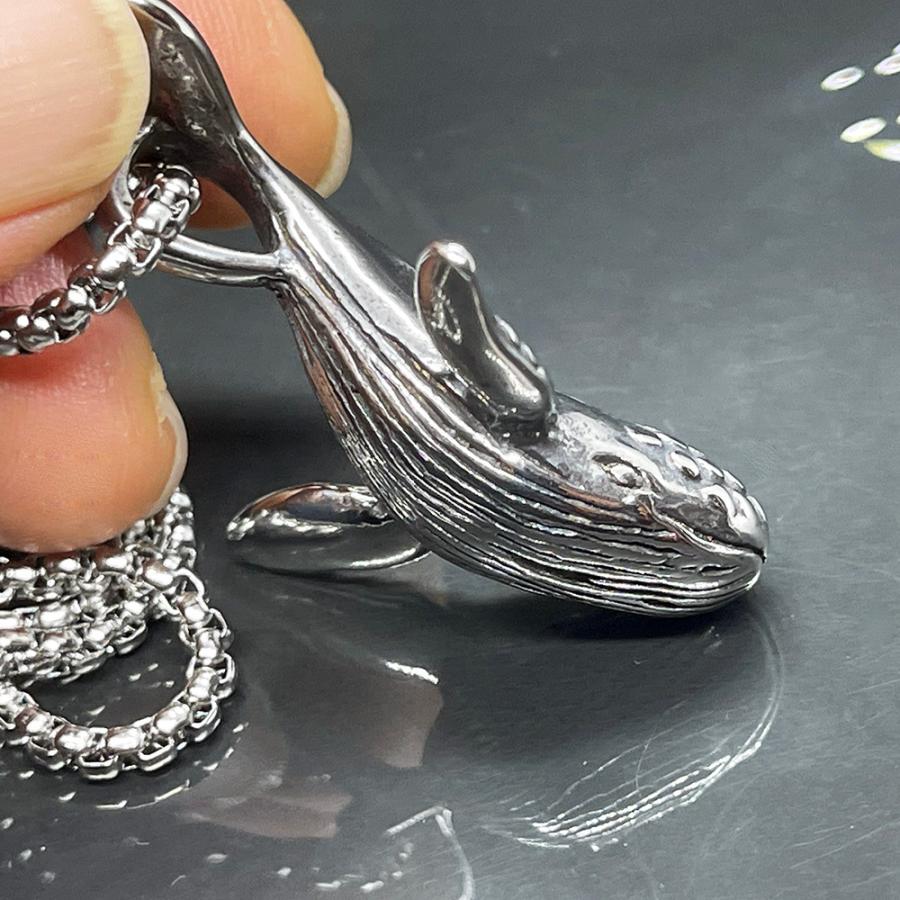 ネックレス ペンダント クジラ くじら 鯨 白鯨 シロナガスクジラ