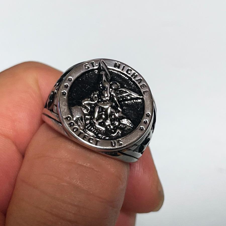 US9号 JP約19号【大天使】【ミカエル】【指輪】【リング】【男女兼用】 US9号 JP約19号【大天使】【ミカエル】【指輪】【リング】【男女