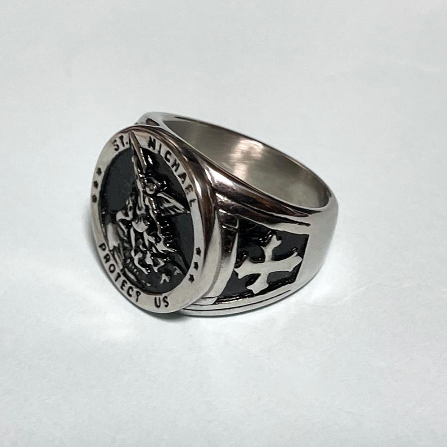 大天使聖ミカエル シルバーリング Amazon.co.jp: 大天使聖ミカエルリング メンズ シルバー925 ブラック