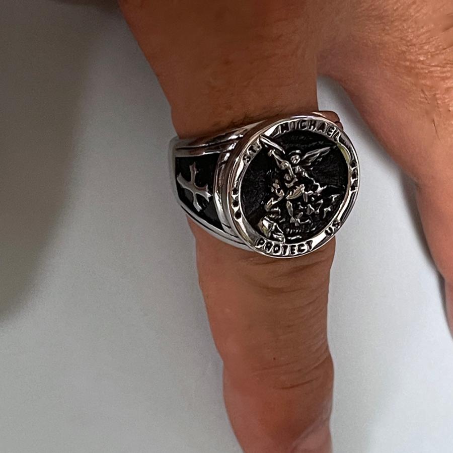 リング 天使 エンジェル 大天使 ミカエル 十字架 クロス 指輪