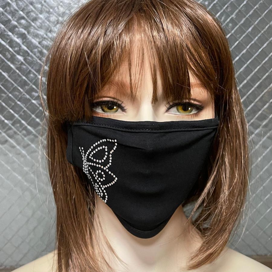 マスク おしゃれ 洗える 黒マスク ラインストーン きらきら 豪華 ブラックマスク 布マスク 蝶 バタフライ 薔薇 ローズ お花 肉球 ワンポイント Mask 025 ちゅらネット にふぇーでーびる 通販 Yahoo ショッピング