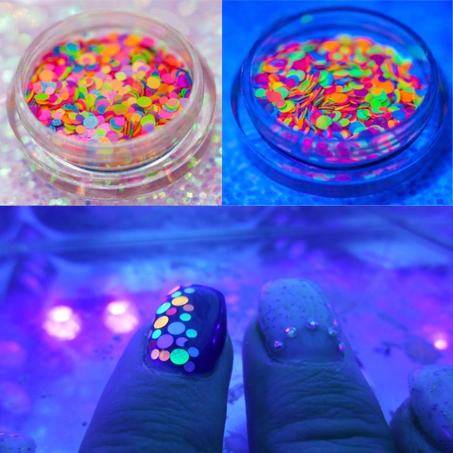 ネイルパーツ 夜光 ネイル グリッター チップ レジン ネイルアート 埋め込み デコネイル 3dネイル ラウンド ブラックライト ケース入り Nail 013 ちゅらネット にふぇーでーびる 通販 Yahoo ショッピング