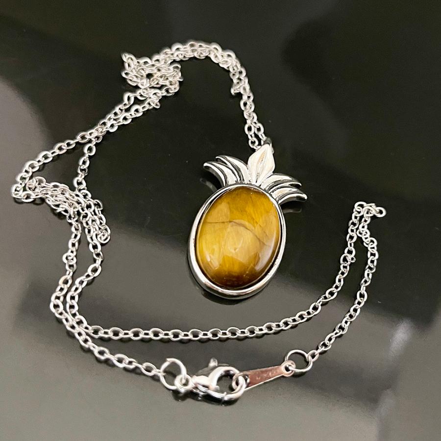 ネックレス ペンダント タイガーアイ 虎の目 パワーストーン 天然石 パイン パイナップル アクセサリー アクセ 可愛い レディース ギフト :neck-025:ちゅらネット にふぇーでーびる - 通販 - Yahoo!ショッピング