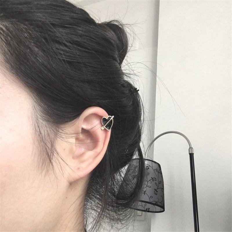 イヤークリップ イヤーカフ ハート エナメル 矢 アロー ノンホール