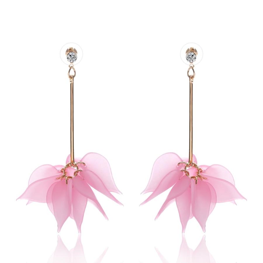 ピアス レディース クリスタル フラワー ロングピアス フラワー
