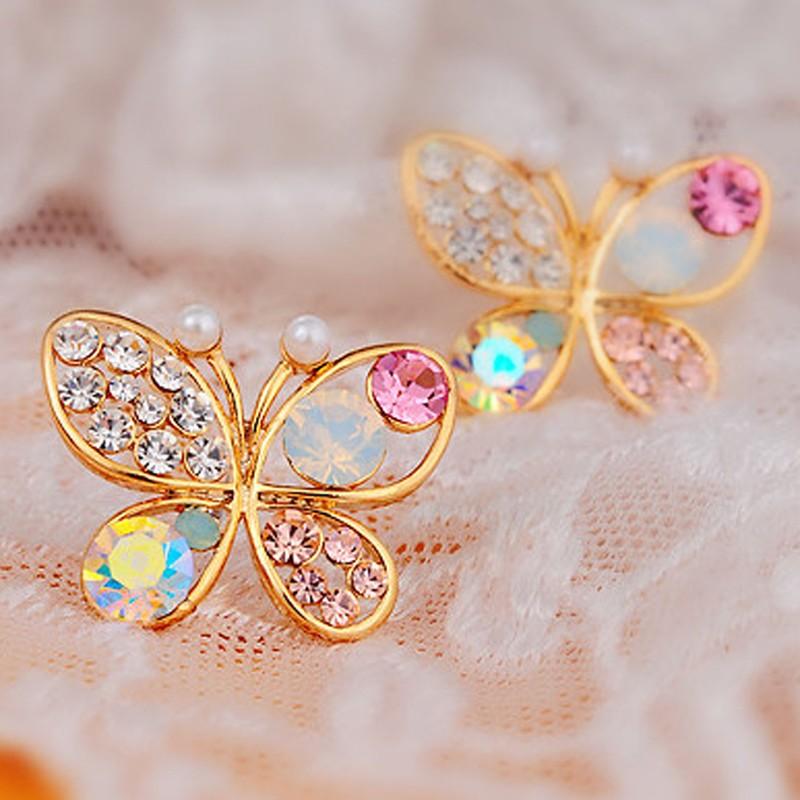 ピアス バタフライ 蝶 クリスタル ストーン ビジュー 両耳 きらきら アクセサリー 耳飾り オーロラクリスタル パール ピンクゴールド ゴージャス Piace 108 ちゅらネット にふぇーでーびる 通販 Yahoo ショッピング
