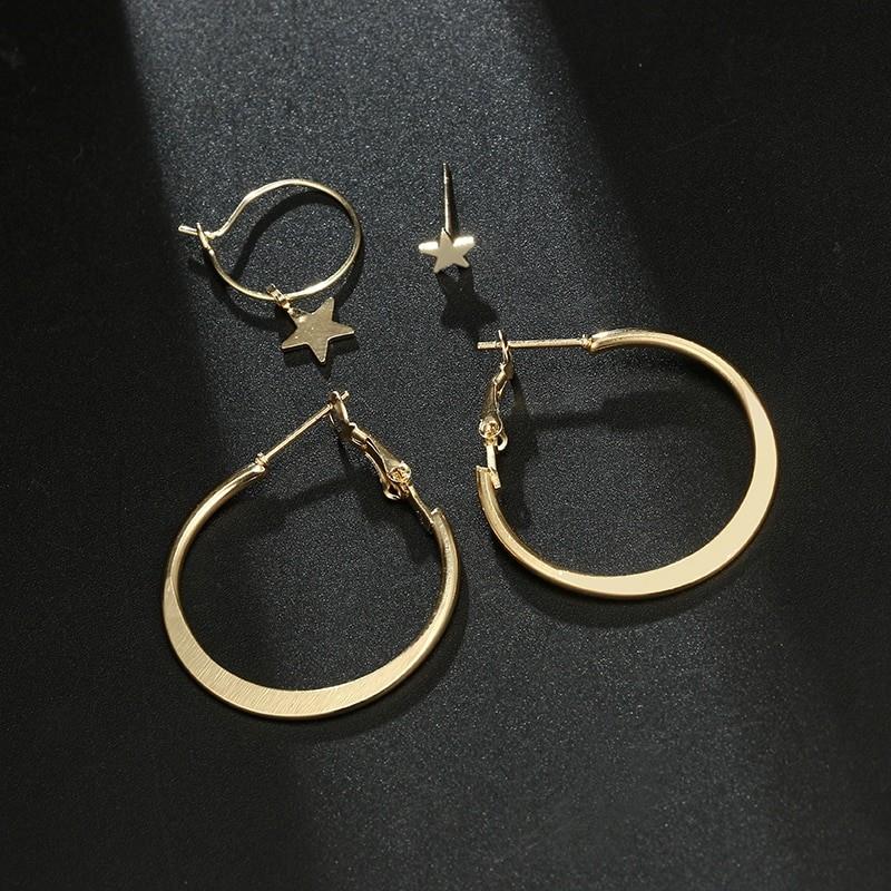 ピアス レディース ゴールド フープピアス 星 スター 4個セット