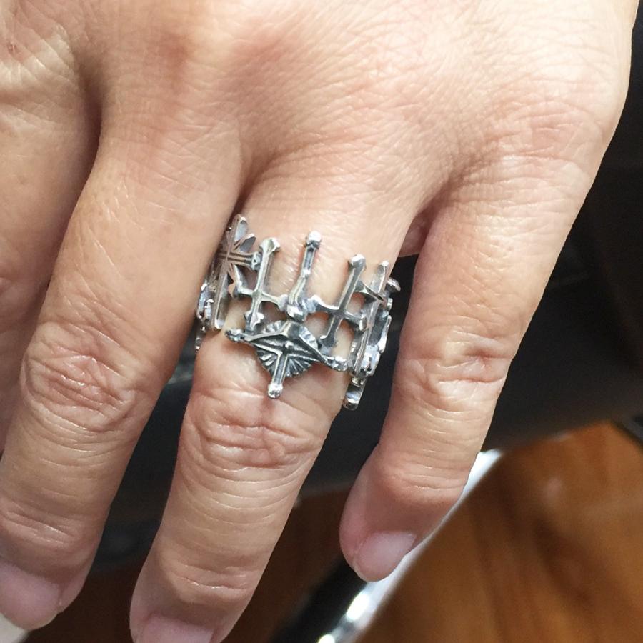 les desseins de DIEU 968 Love Star Ring Silver925/レデッサンドゥデュー ラヴ スター リング  シルバー925 [LINSION] 925スターリングシルバー クロス リング イエスキリストの指輪 宗教信仰ジュエリー TA509