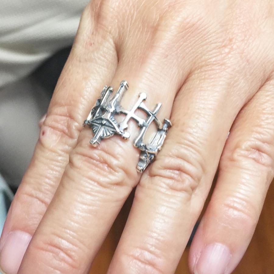 指輪 リング レディース S925 シルバー クロス 十字架 イエス