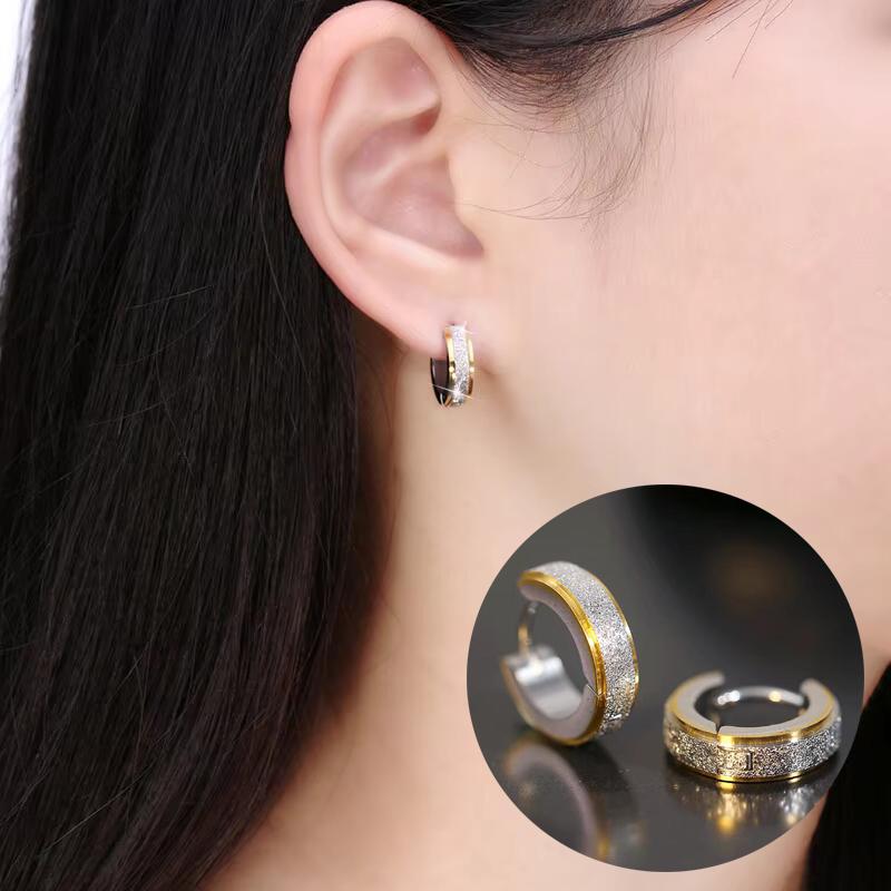 ピアス フープ キラキラ ゴールド シルバー コンビ フープピアス