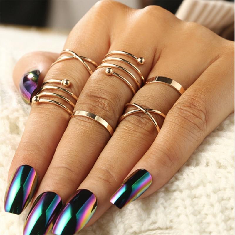 指輪 リング レディース 6個セット セットリング ゴールド クロス ループ ナックルリング ファランジリング ミディリング 平打ち ジュエリー Ring 005 ちゅらネット にふぇーでーびる 通販 Yahoo ショッピング