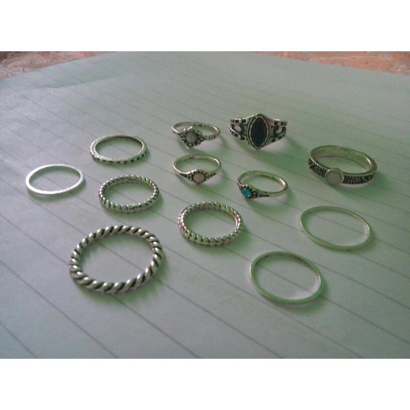 【vintage】シルバー製リング　指輪　12点　セット売り リング 指輪 レディース 12個セット ゴールド シルバー ストーン
