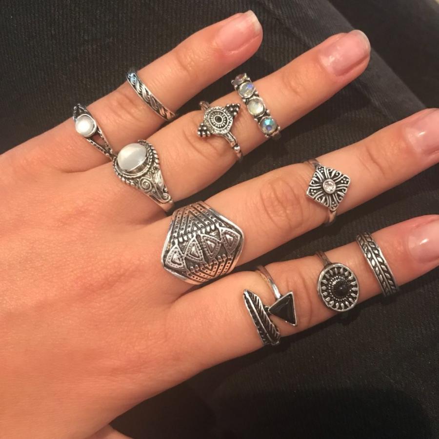 指輪 リング 10個セット アクセサリー レディース オパール 指輪 リング 10個セット アクセサリー レディース オパール
