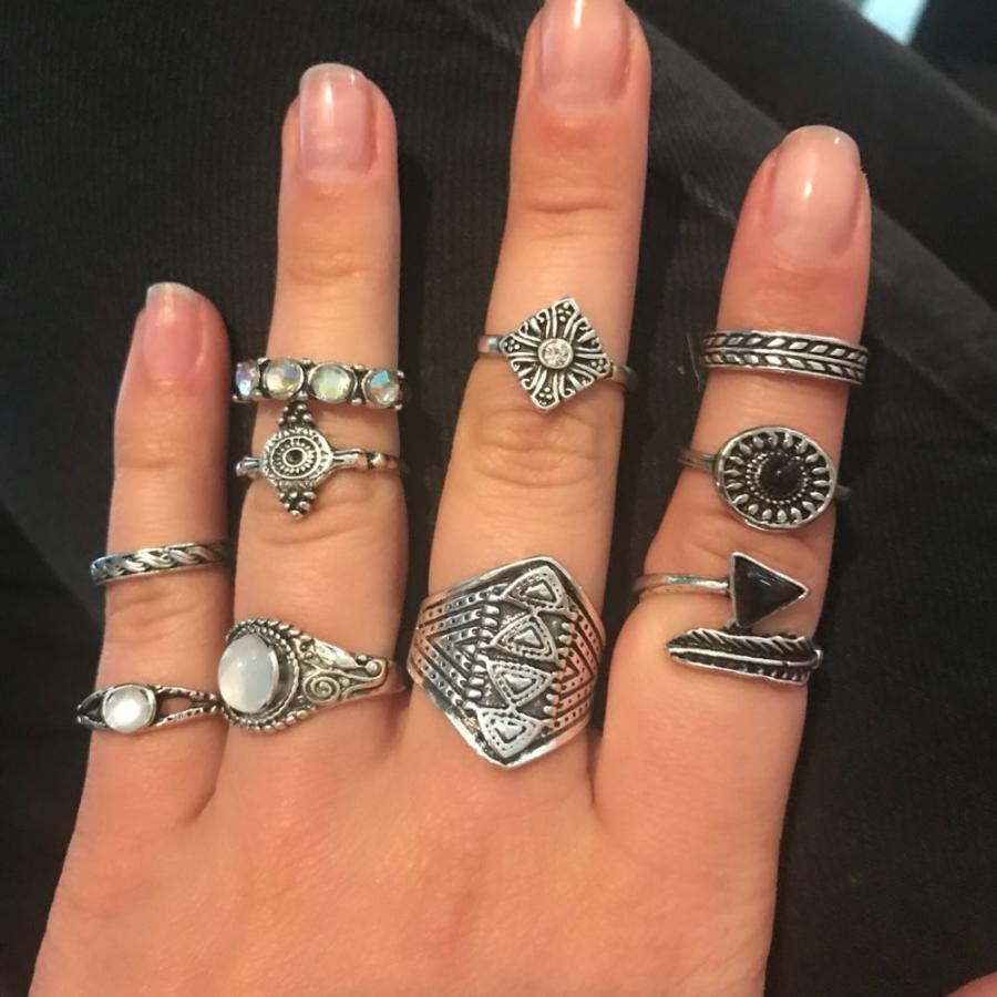 指輪 リング 10個セット アクセサリー レディース オパール 指輪 リング 10個セット アクセサリー レディース オパール