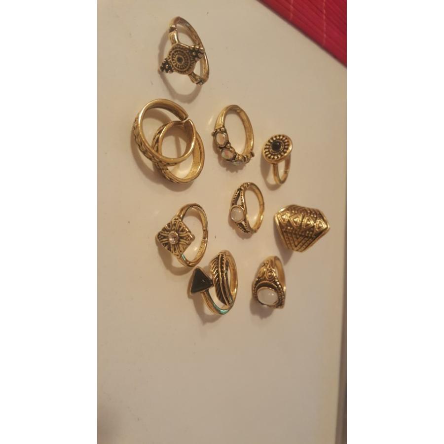 指輪 リング 10個セット アクセサリー レディース オパール ストーン