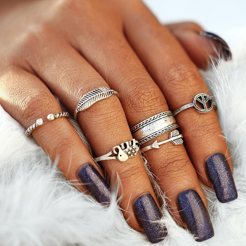 指輪 リング 6個セット レディース シルバー 象 リーフ 矢 ピースマーク アンティーク ヴィンテージ アクセサリー エレファント アロー Ring 061 ちゅらネット にふぇーでーびる 通販 Yahoo ショッピング