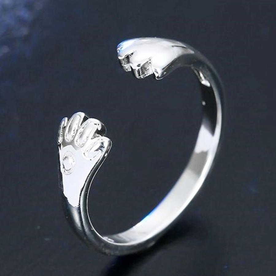 リング 指輪 レディース 猫 犬 肉球 シルバー アクセサリー 動物 Cat かわいい 癒し 足跡 アニマル Ring 116 ちゅらネット にふぇーでーびる 通販 Yahoo ショッピング
