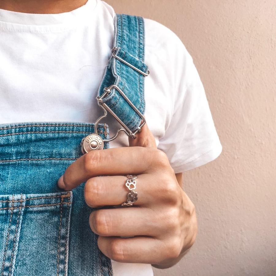 リング 指輪 シルバー S925 シルバーリング 足跡 肉球 猫 犬