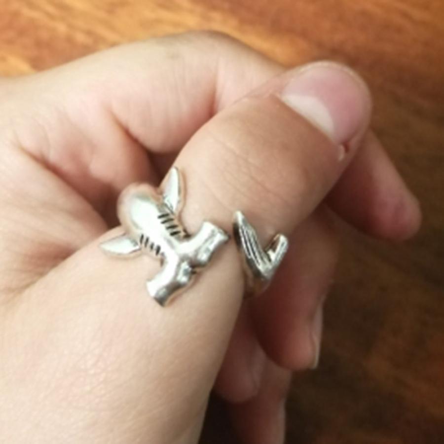 リング 指輪 レディース 鮫 ハンマーヘッド シャーク アンティーク風