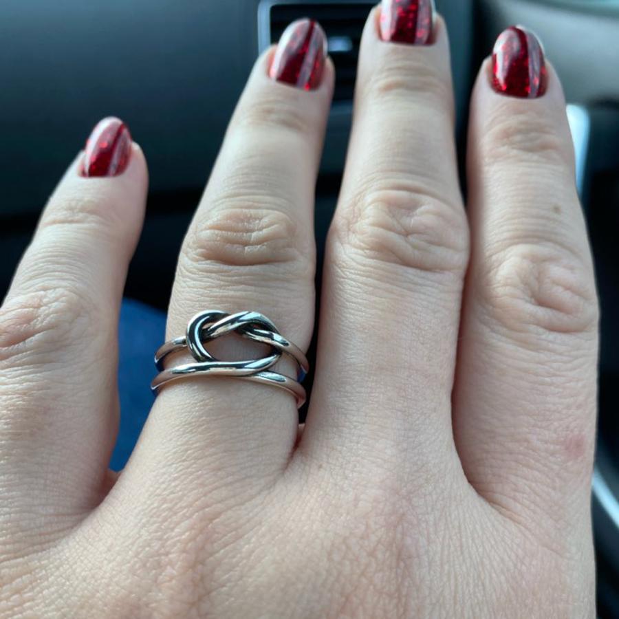 リング 指輪 レディース シルバー ハート ダブルライン ひねり クロス