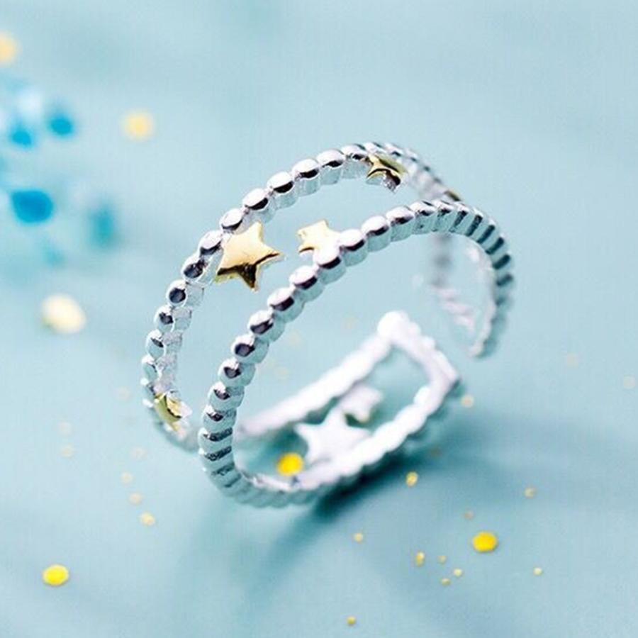 スタージュエリー　シルバー925 星形透かしデザインリング OXIDIZED SILVER STAR RING(2SR1425)SV925 リング｜スター