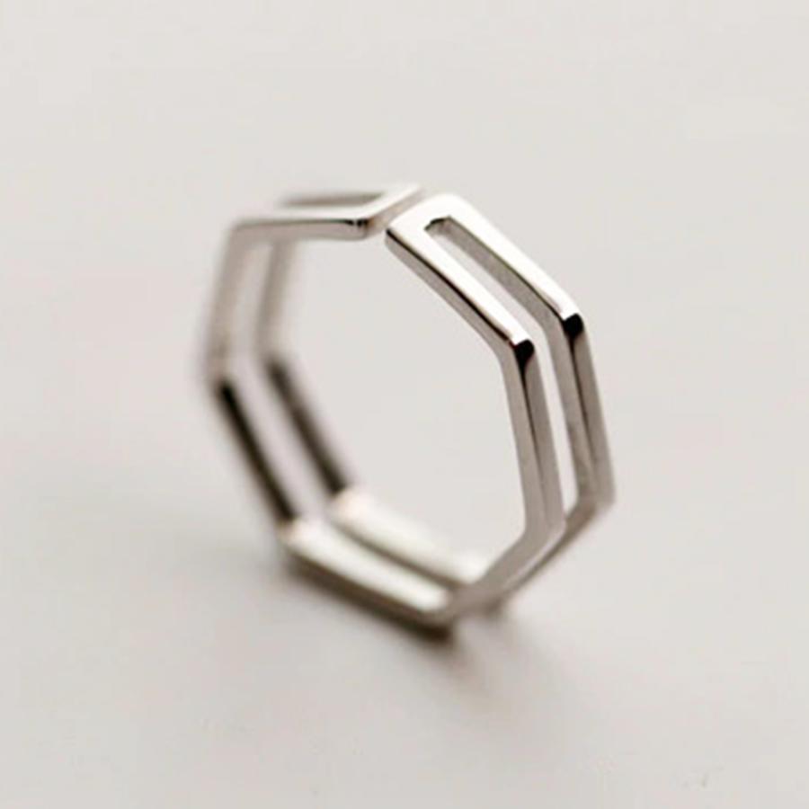 リング 指輪 八角形 オクタゴン ダブルライン シルバーリング シルバー レディース アクセサリー シンプル ジュエリー :ring-383:ちゅらネット  にふぇーでーびる - 通販 - Yahoo!ショッピング