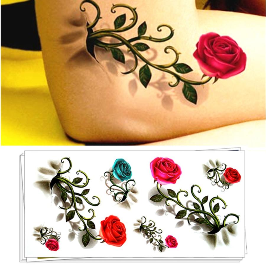 タトゥー シール 3d 薔薇 花 バラ ばら Rose ボディシール Tatoo 入れ墨 刺青 転写 防水 オマケ付 Tatoo 046 ちゅらネット にふぇーでーびる 通販 Yahoo ショッピング