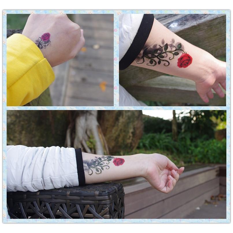 タトゥー シール 3D 薔薇 花 バラ ばら ROSE ボディシール TATOO 入れ墨 刺青 転写 防水 オマケ付 :TATOO-046:ちゅらネット にふぇーでーびる 通販 タトゥーシール ジャグアタトゥー フェイクタトゥー ボディーシール