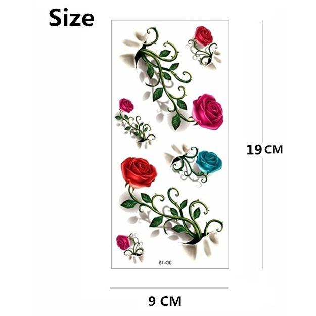 タトゥー シール 3D 薔薇 花 バラ ばら ROSE ボディシール TATOO
