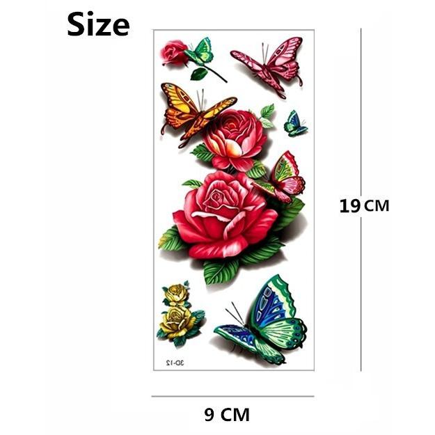 タトゥー シール 3d 薔薇 花 バラ ばら ローズ Rose 蝶 バタフライ ボディシール Tatoo 入れ墨 刺青 転写 防水 オマケ付 Tatoo 047 ちゅらネット にふぇーでーびる 通販 Yahoo ショッピング