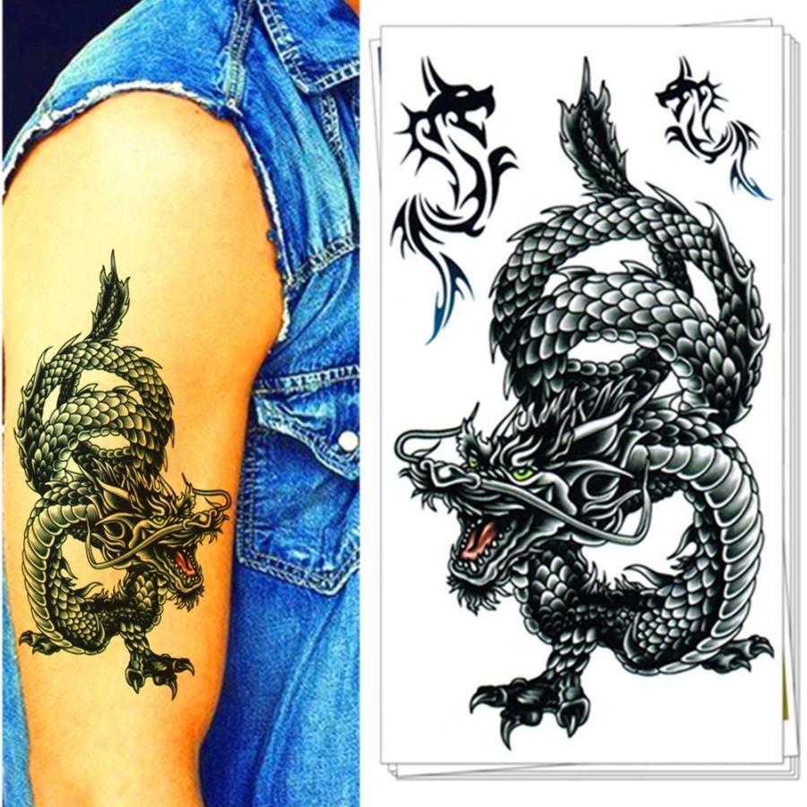 タトゥーシール 本物 リアル ドラゴン 竜 飛竜 龍 トライバル 入れ墨 刺青 ボディアート タトゥー シール 隠す 防水 オマケ付 Tatoo 067 ちゅらネット にふぇーでーびる 通販 Yahoo ショッピング
