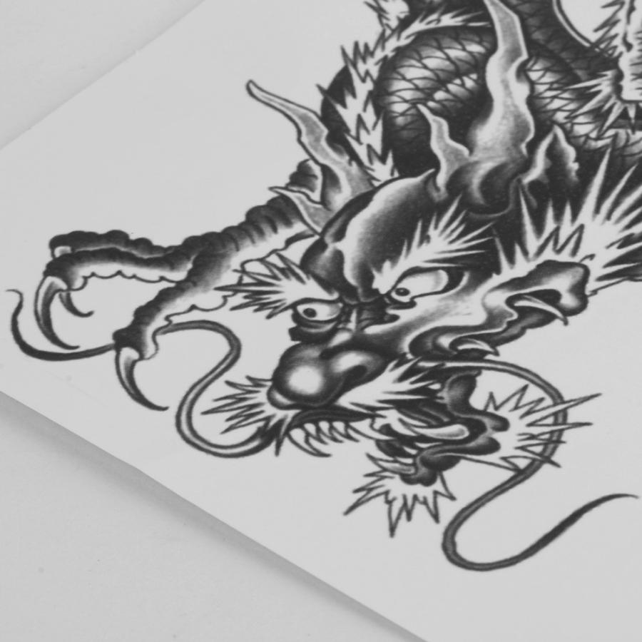 タトゥーシール 本物 リアル ドラゴン 竜 飛竜 龍 和 DRAGON 入れ墨 刺青 ボディアート タトゥー シール 大判 和柄 隠す 防水 オマケ付|chura-net|07