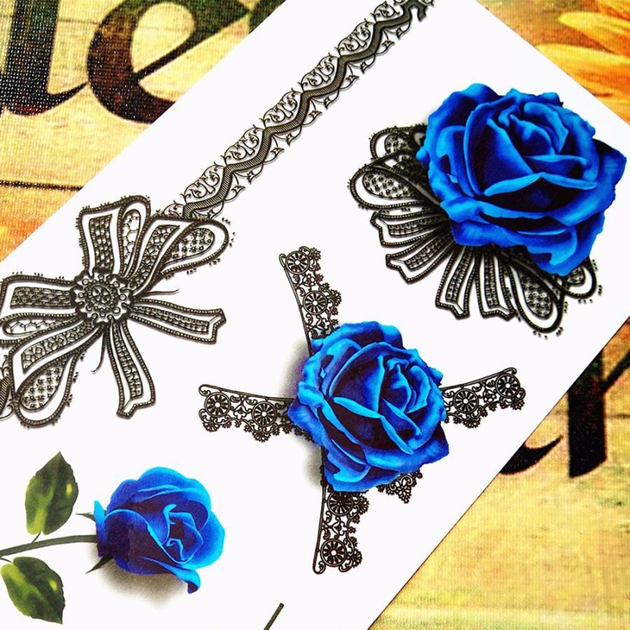タトゥーシール 本物 3d リアル 薔薇 ローズ ブルーローズ 青い ばら セクシー レディース タトゥー シール ボディシール Tatoo 入れ墨 刺青 転写 防水 オマケ付 Tatoo 086 ちゅらネット にふぇーでーびる 通販 Yahoo ショッピング