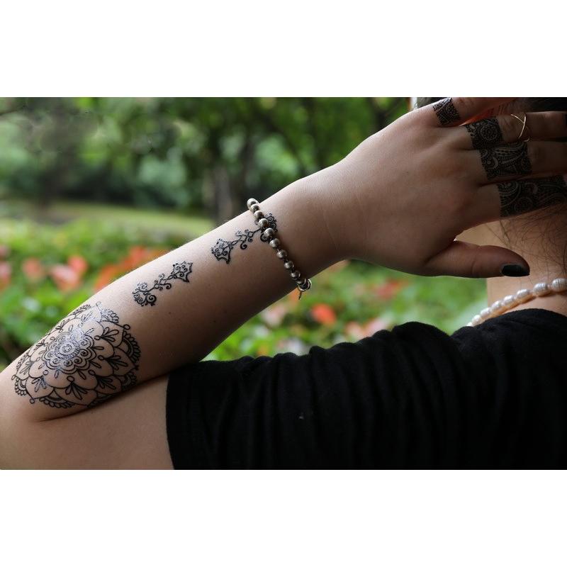 タトゥーシール 防水 大判 花 ヘナ フラワー ヘナタトゥー J002 刺青 入れ墨 墨 隠す モノクロ 白黒 ボディアート タトゥー シール リアル オマケ付 Tatoo 092 ちゅらネット にふぇーでーびる 通販 Yahoo ショッピング
