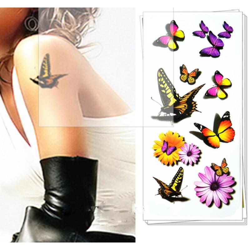 タトゥーシール 本物 3D リアル 蝶 アゲハ バタフライ 花 セクシー レディース タトゥー シール ボディシール TATOO 入れ墨 刺青 転写 防水 オマケ付 | 