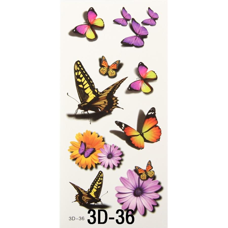 タトゥーシール 本物 3D リアル 蝶 アゲハ バタフライ 花 セクシー レディース タトゥー シール ボディシール TATOO 入れ墨 刺青 転写 防水 オマケ付 |  | 02
