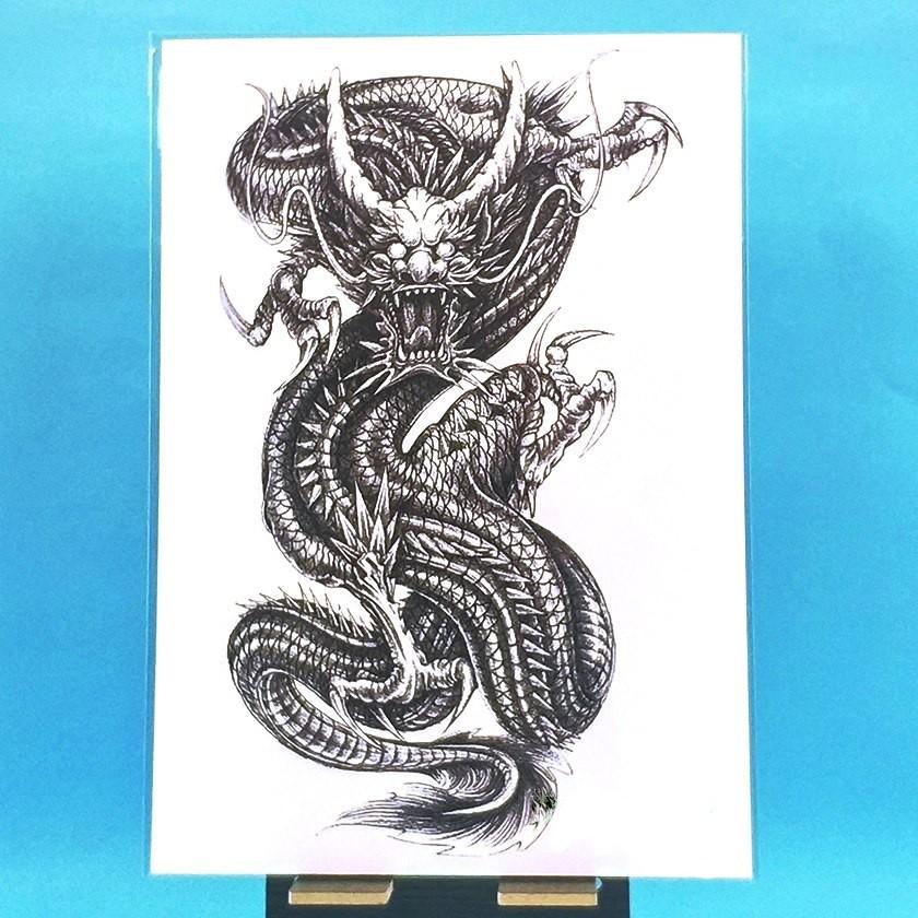 タトゥーシール デカール ドラゴン 竜 龍 リアル 飛竜 Dragon 入れ墨 刺青 ボディアート タトゥー シール 大判 和柄 隠す 防水 オマケ付 Tatoo 159 ちゅらネット にふぇーでーびる 通販 Yahoo ショッピング