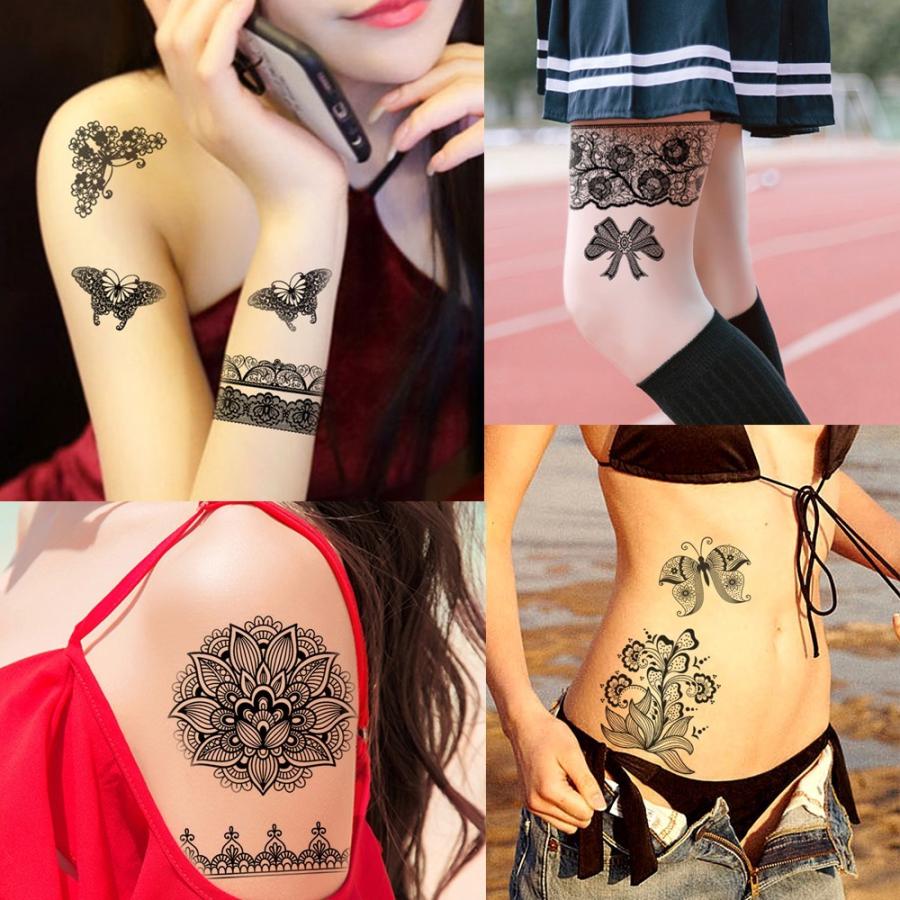 タトゥーシール 防水 大判 花 ライン ヘナ フラワー ヘナタトゥー J030 刺青 入れ墨 墨 隠す モノクロ 白黒 ボディアート タトゥー シール リアル オマケ付 Tatoo 184 ちゅらネット にふぇーでーびる 通販 Yahoo ショッピング